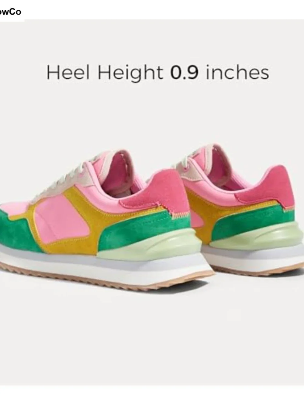 Women's Platform Sneakers Suede Colorblock Retro Casual Athletic